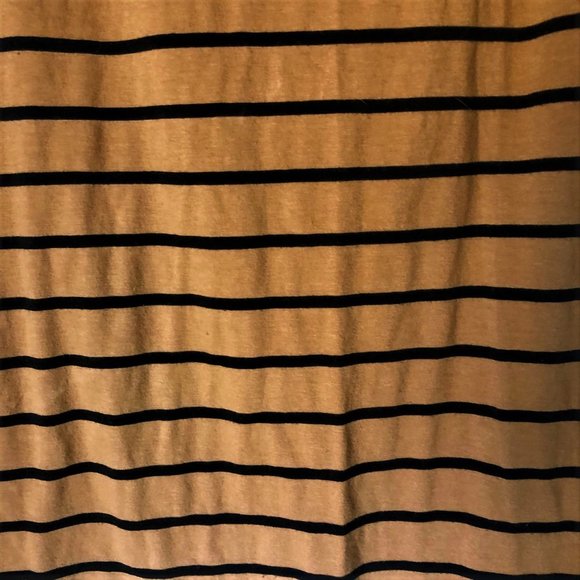 Lush Black and Carmel Colored Striped Pencil Skirt - Picture 4 of 6